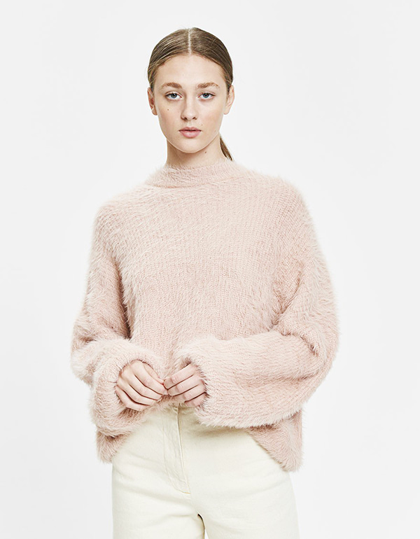 Stacey Fuzzy Sweater in Blush